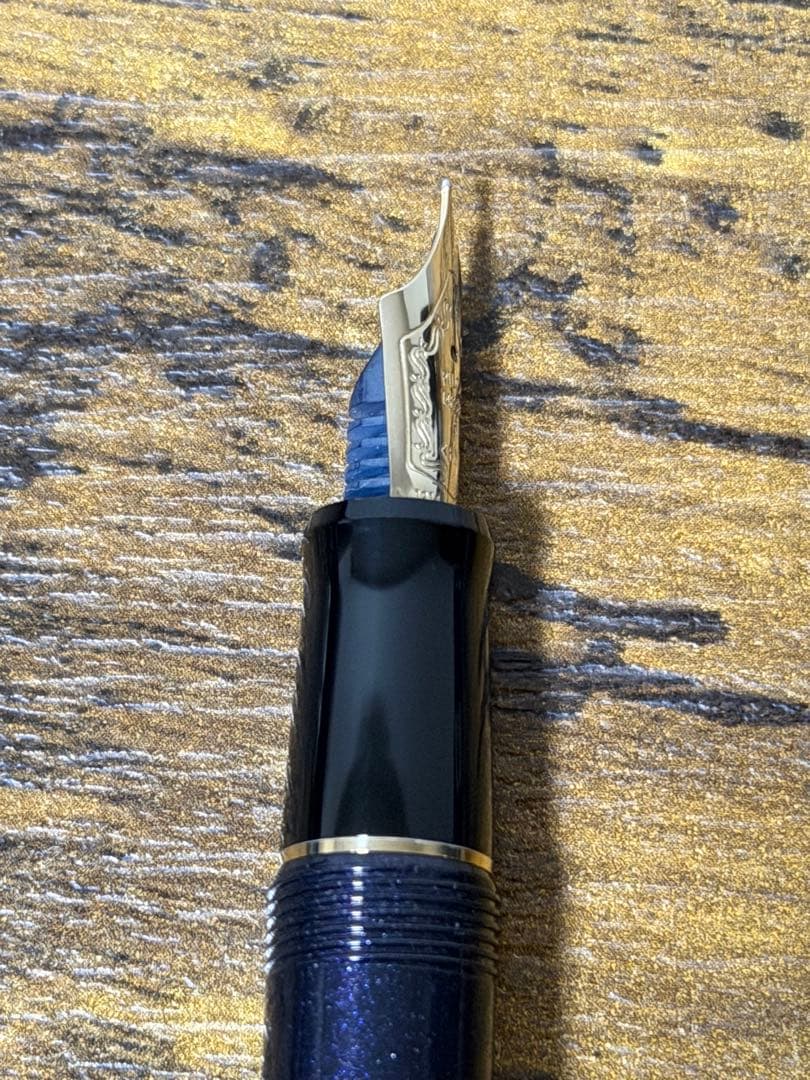 新品　2015年限定　ラメバイオレット　カスタム　74 万年筆　14金　FM