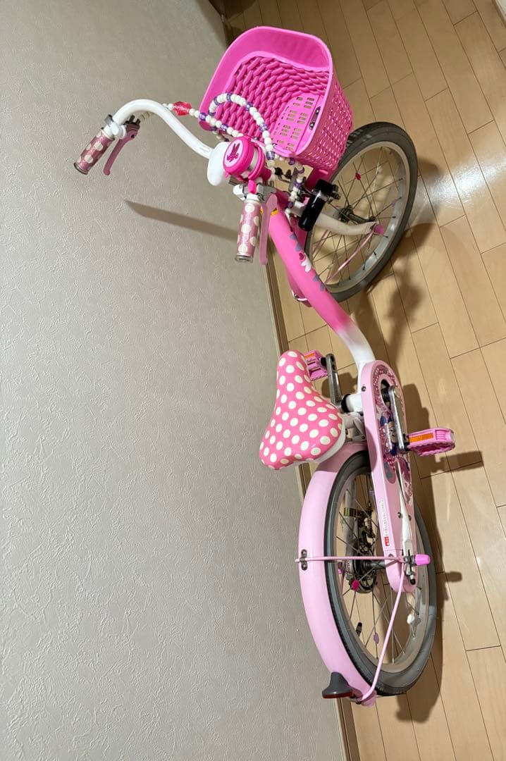 ココ　(お引き取り限定)ミニーマウス子供用自転車 ピンク18 美品