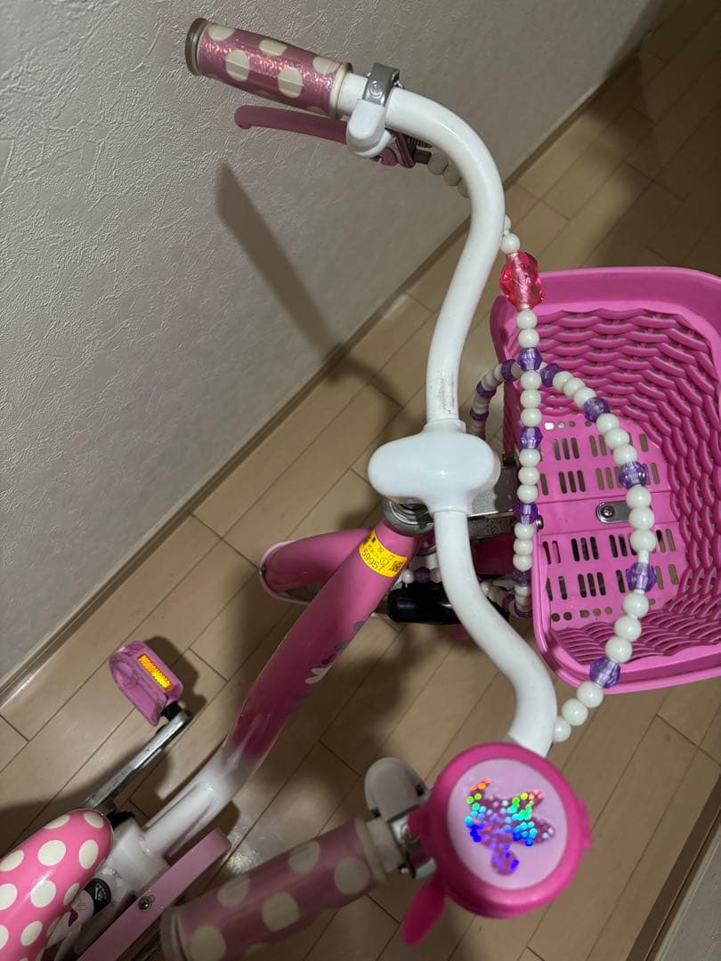 ココ　(お引き取り限定)ミニーマウス子供用自転車 ピンク18 美品
