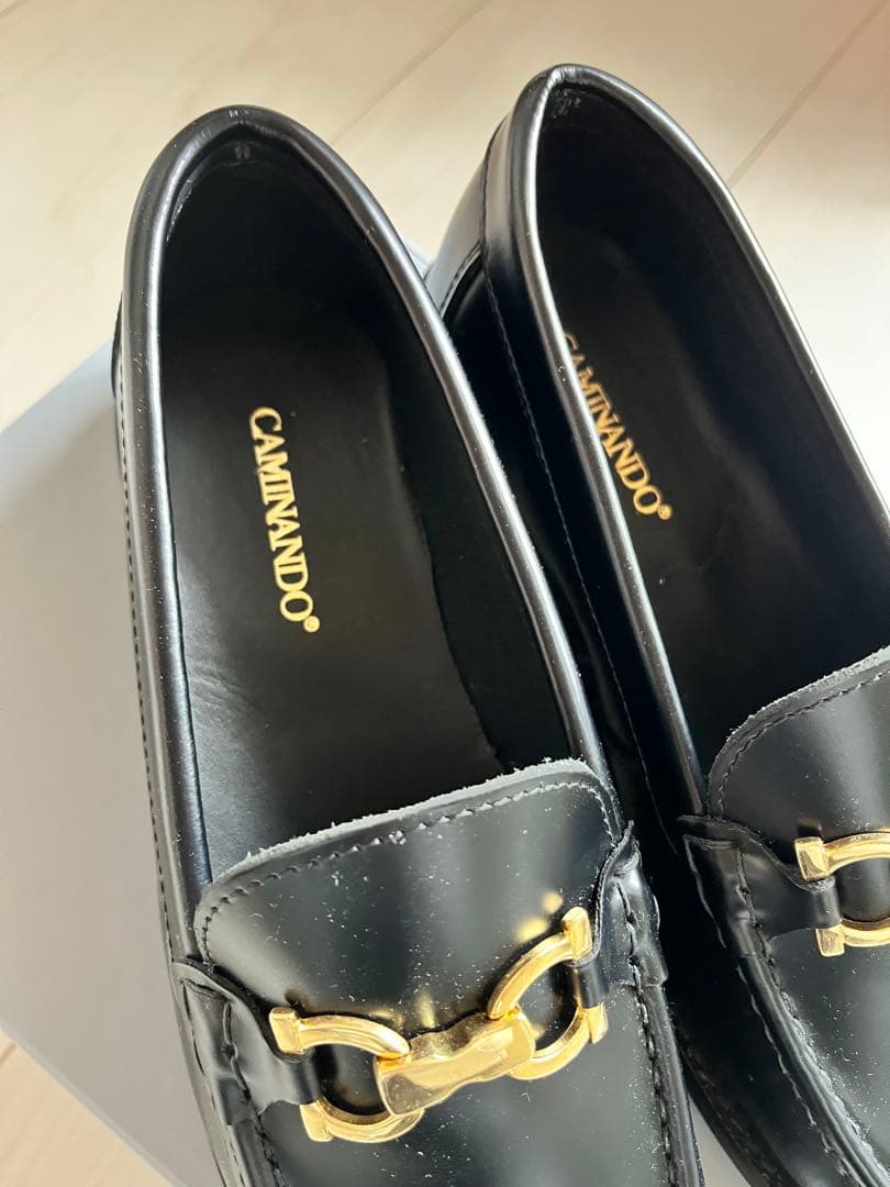 試着のみカミナンド CAMINANDO アーモンドトゥー ビットローファー