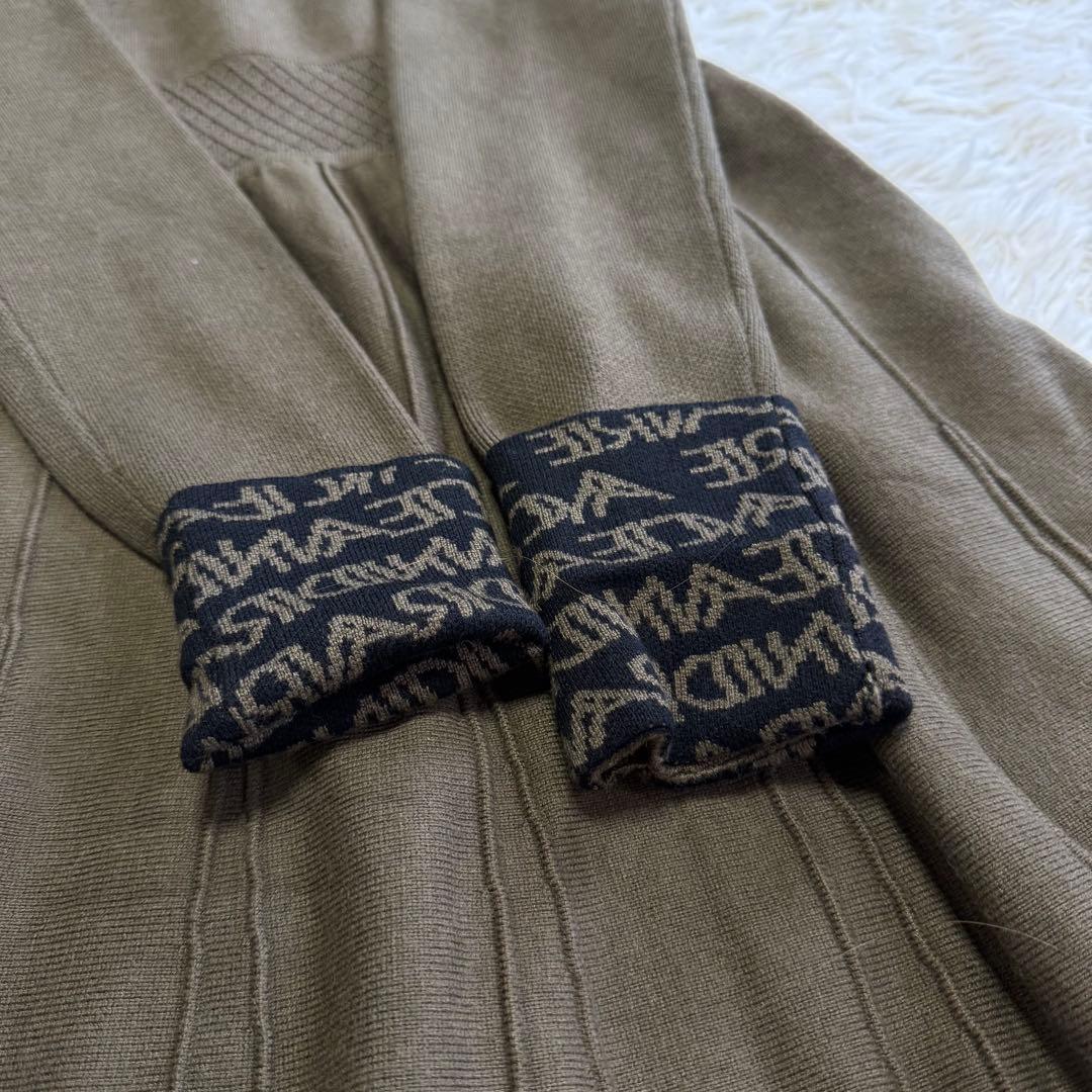 【エースアンドレア】美品♡ニットワンピース モックネック ロゴ 168S カーキ