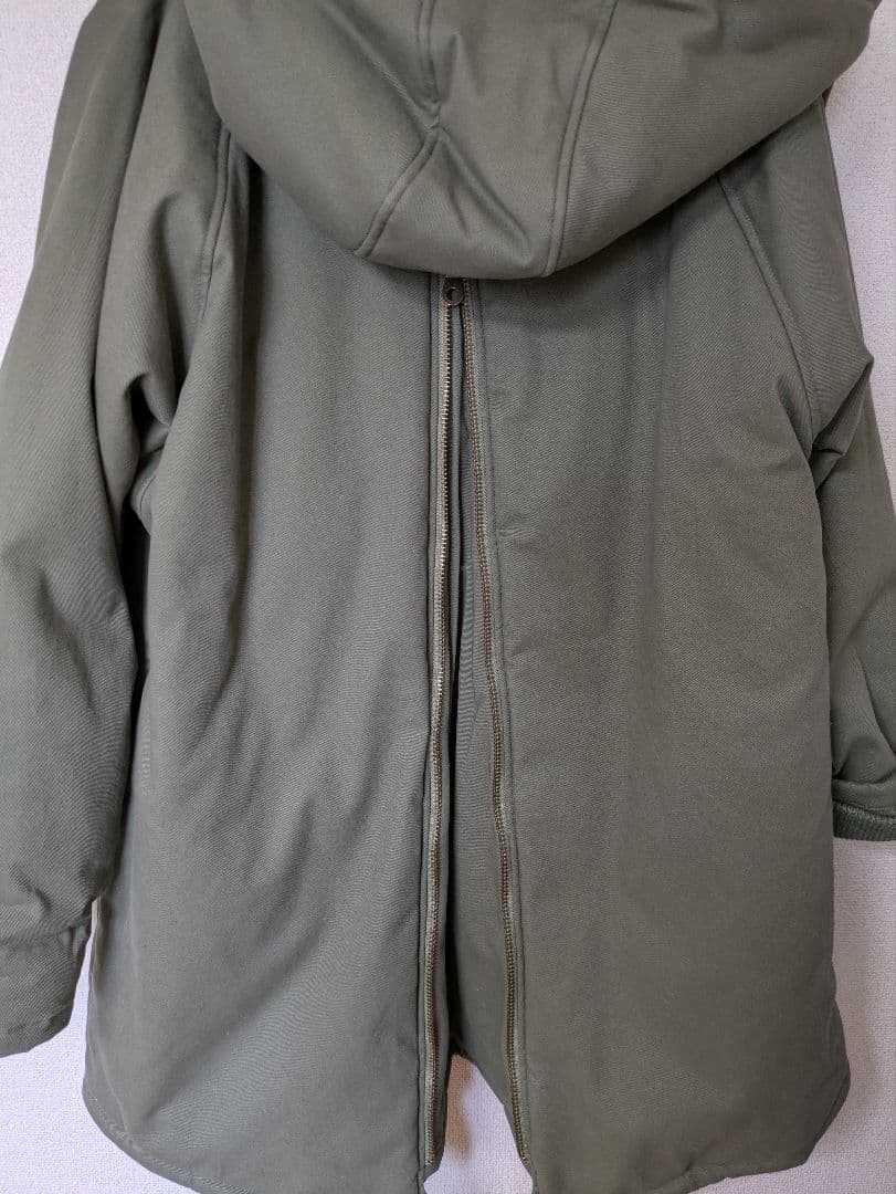 オリーブグリーン モッズコート フード付き