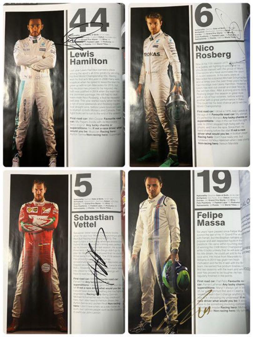 2016 F1 イギリスGP 19名直筆サイン入り　公式プログラム　【貴重品】