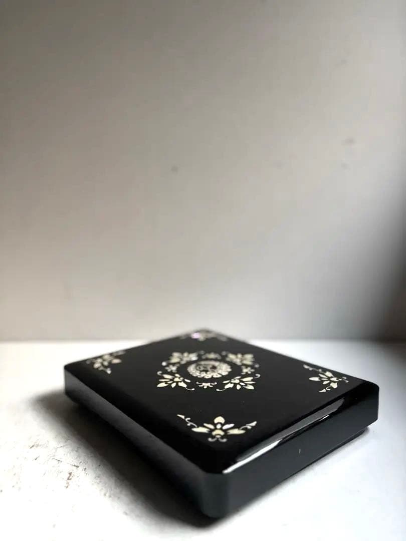 884 未使用 高岡漆器 螺鈿細工の硯箱 書道 硯 水滴 文箱 伝統工芸品