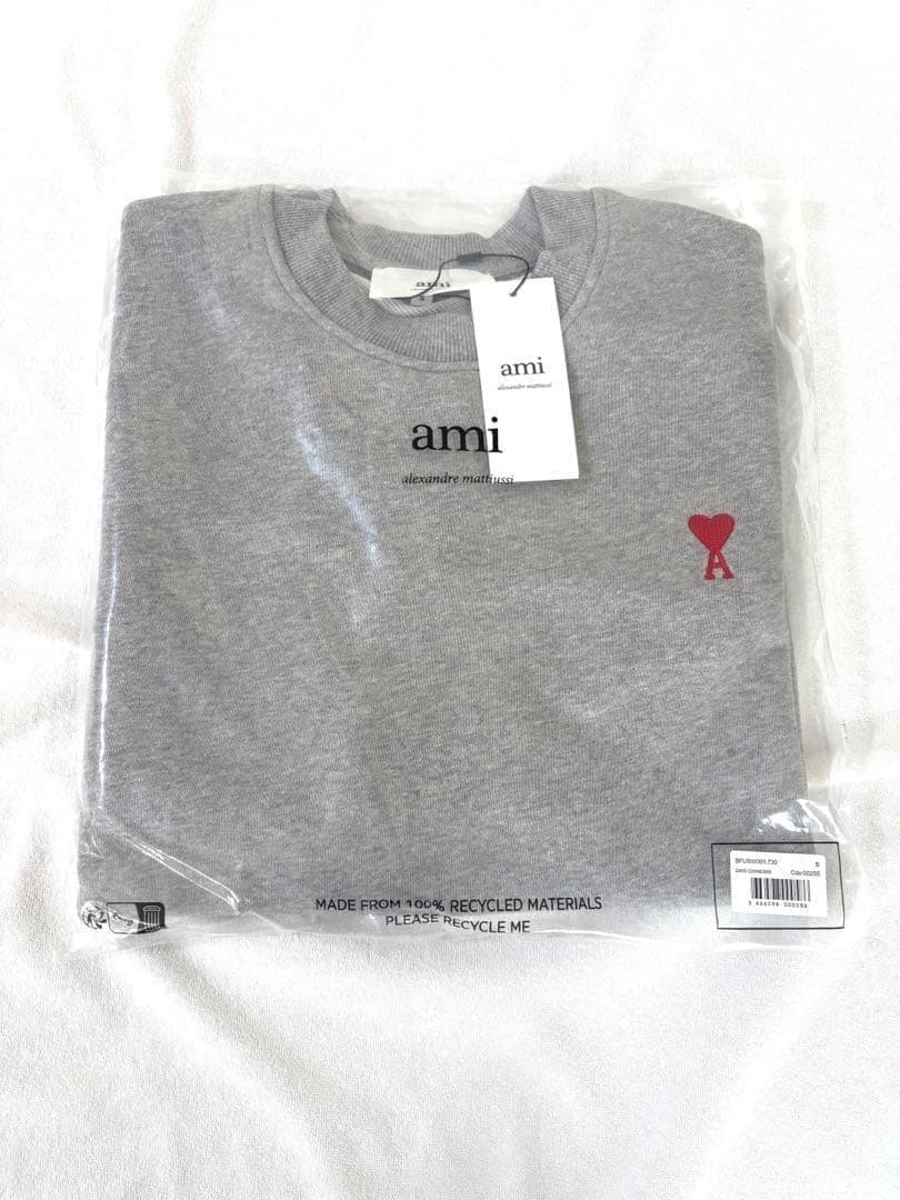 【ラスト１点】 AmiParis トレーナー スウェット グレー 灰色 Sサイズ