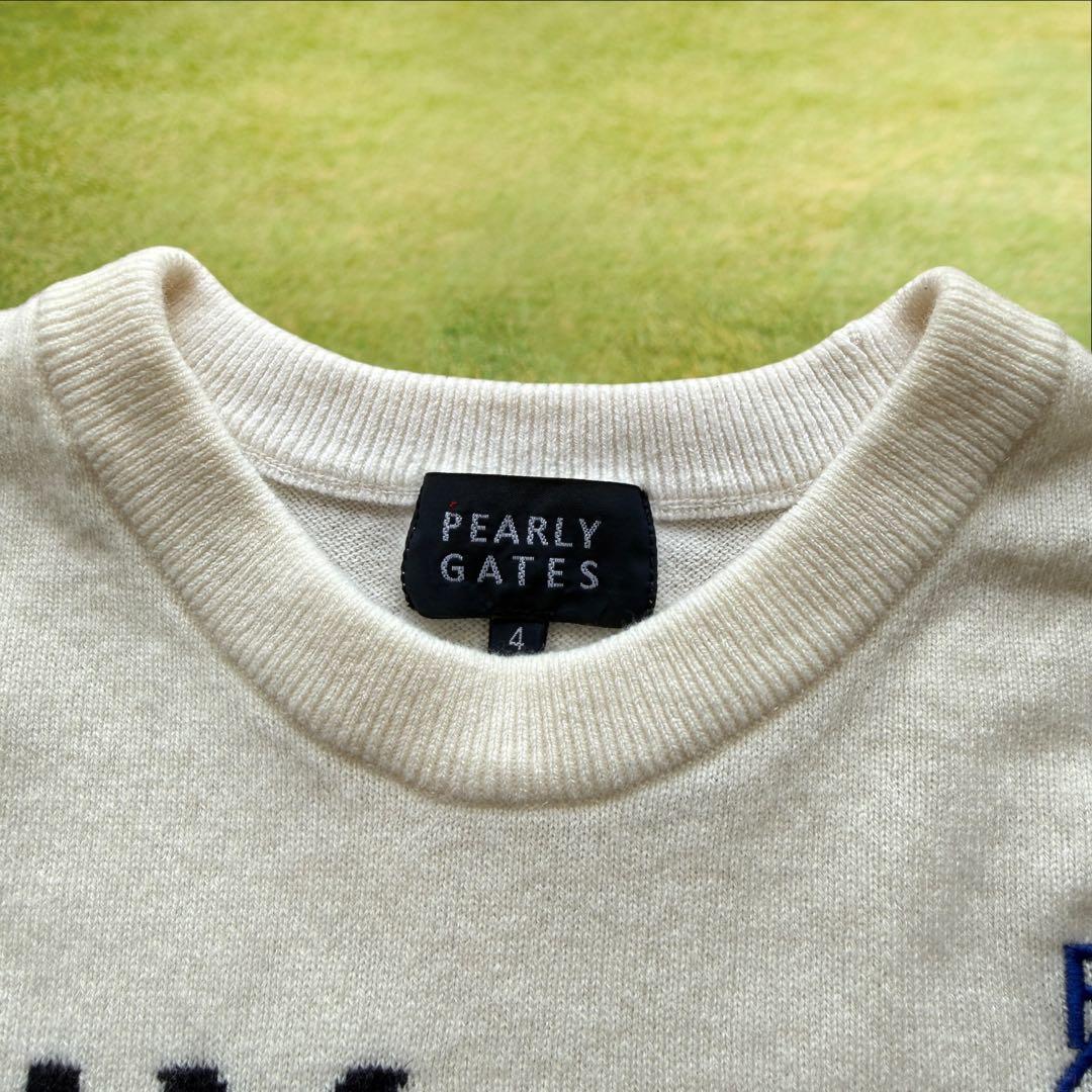 カシミヤ素材　パーリーゲイツ　ニット　M〜L相当　白　アイボリー　セーター　4