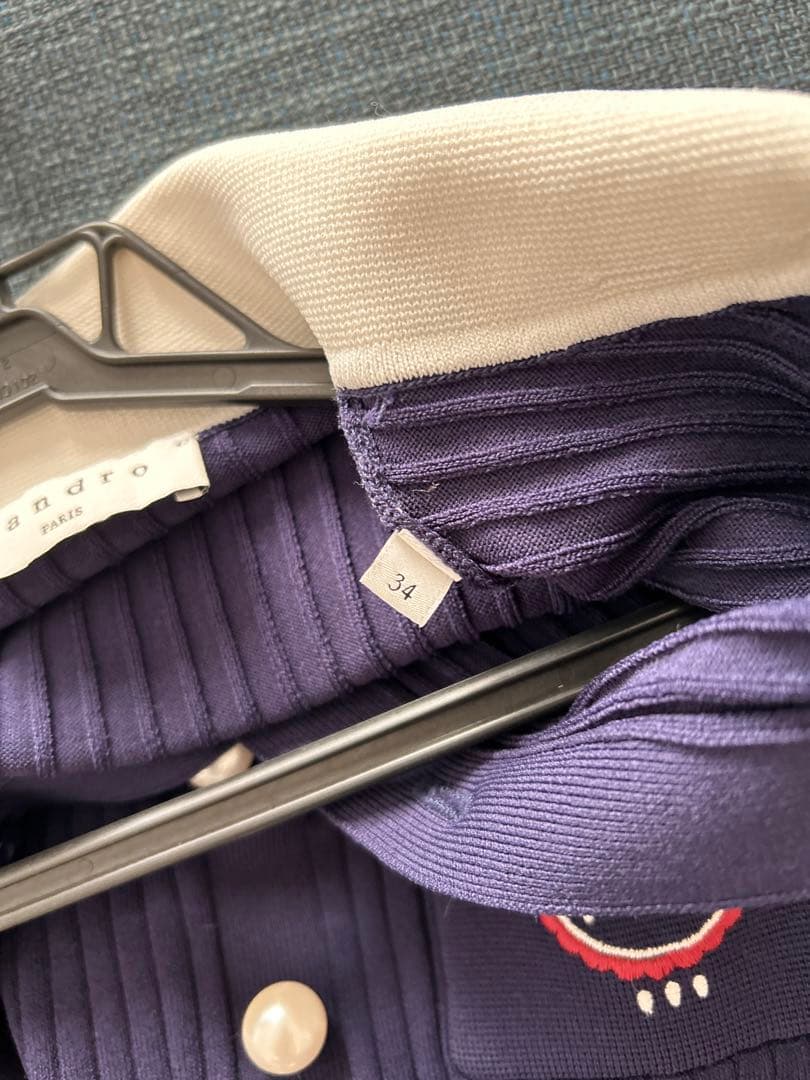 sandoroワンピース 長袖 ネイビー