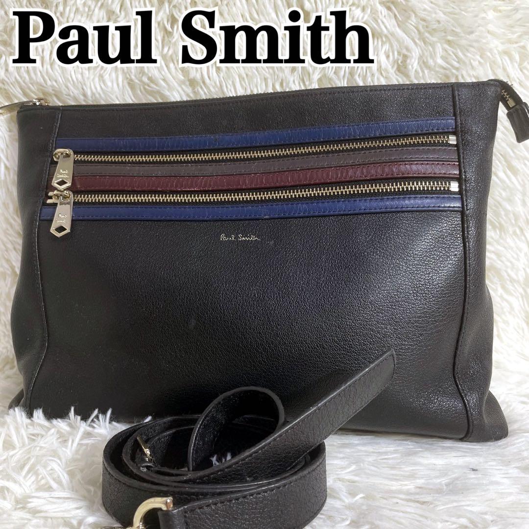 ポールスミス ショルダーバッグ 2way セカンドバッグ レザー ブラック 黒