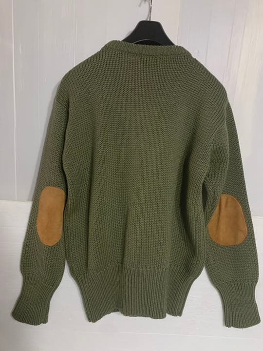 90'sヴィンテージラルフローレン国内正規革ガン&エルボーパッチニットセーターL