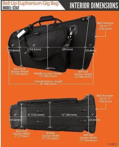 プロテック PROTEC ユーフォニアム用ギグバッグ C242 ブラック 黒