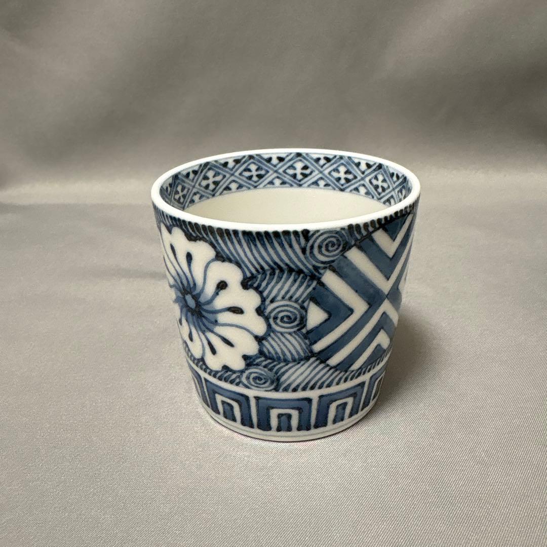 染付　十瑠窯　ぐい呑　湯呑　３点