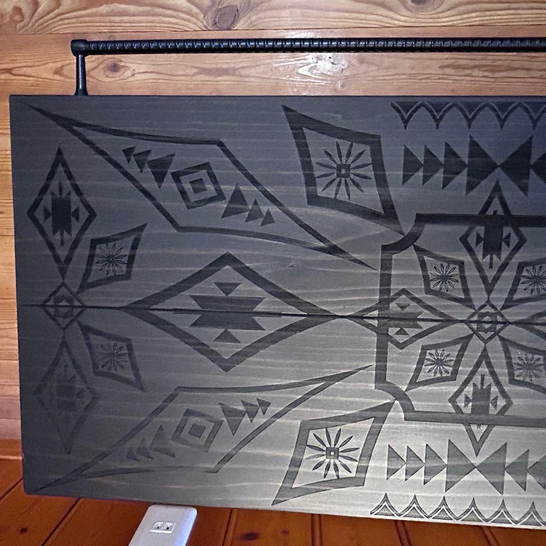 No.547 アイアンローテーブル オルテガテーブル　ネイティブ柄