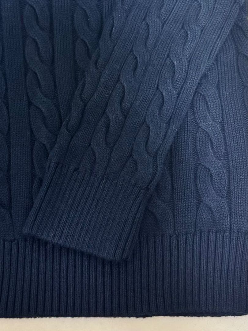 ポロラルフローレン ハーフジップケーブルニット ネイビーL