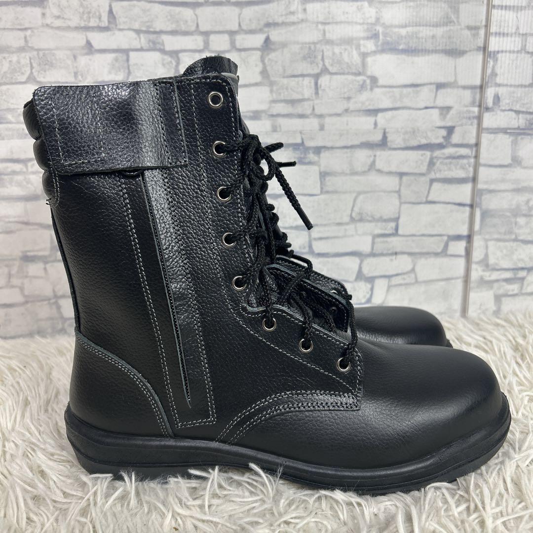 ミドリ安全　MIDORI 安全靴　ラバーテック　革製　サイドジップ　25.5 黒