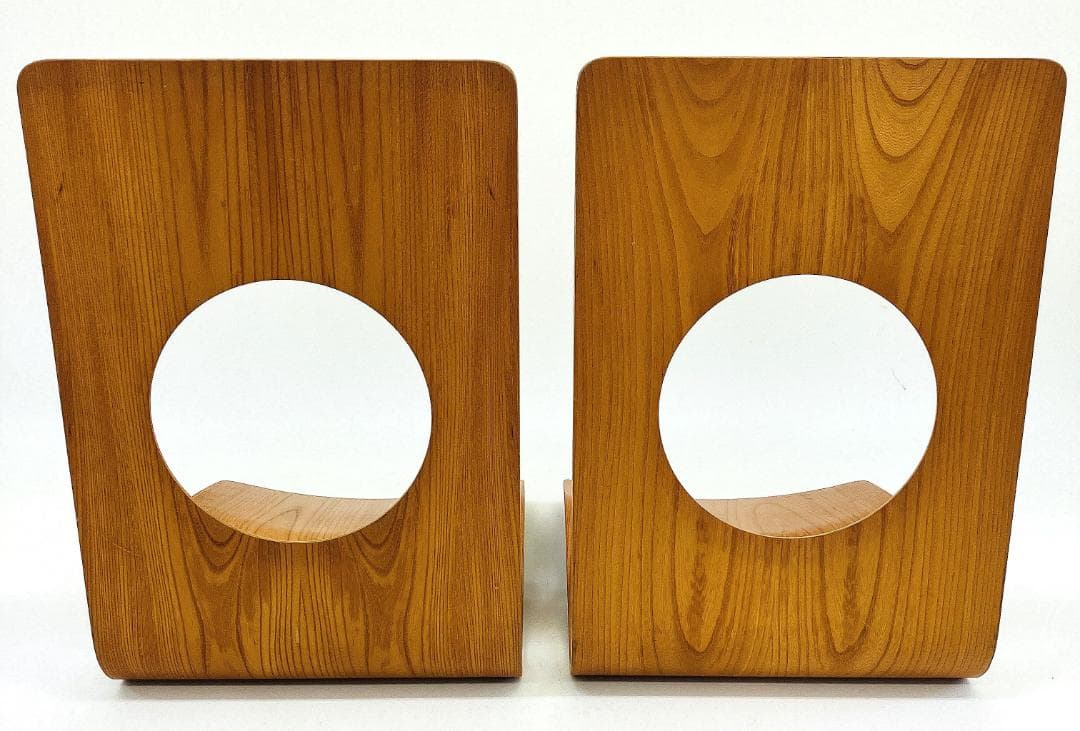 Tendo 天童木工 座椅子 2脚セット 藤森健次 曲げ木 ケヤキ板目 曲木②