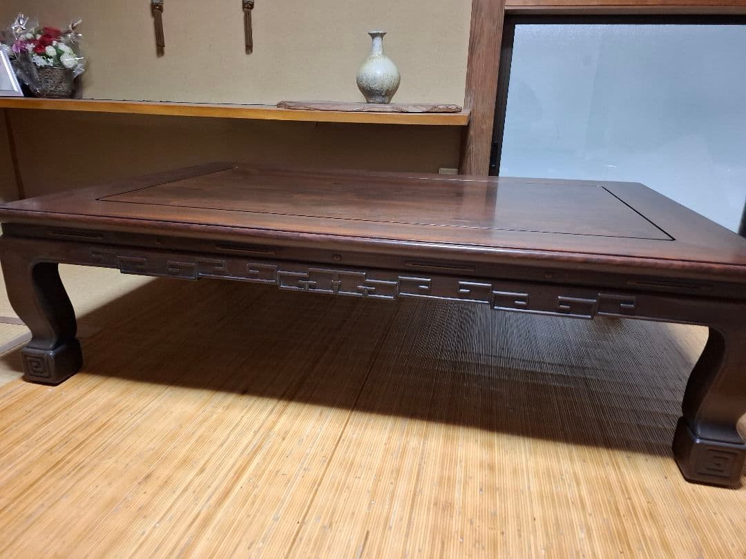 木製伝統的座卓 ダークブラウン(したん)