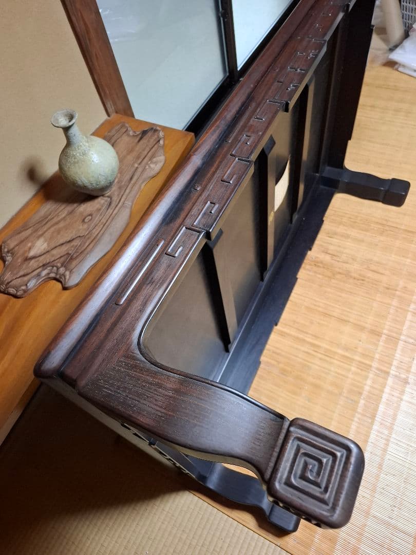 木製伝統的座卓 ダークブラウン(したん)