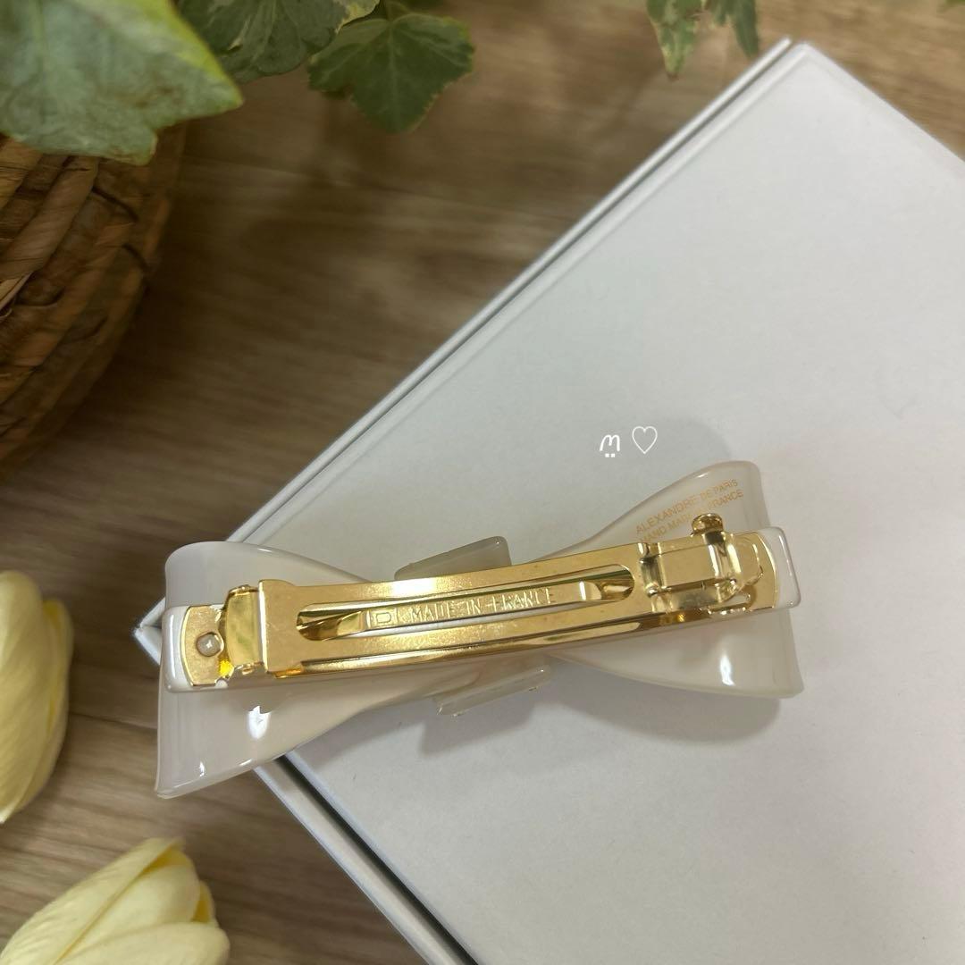 アレクサンドルドゥパリ　スワロフスキーリボンバレッタ　髪留め　ヘアアクセサリー