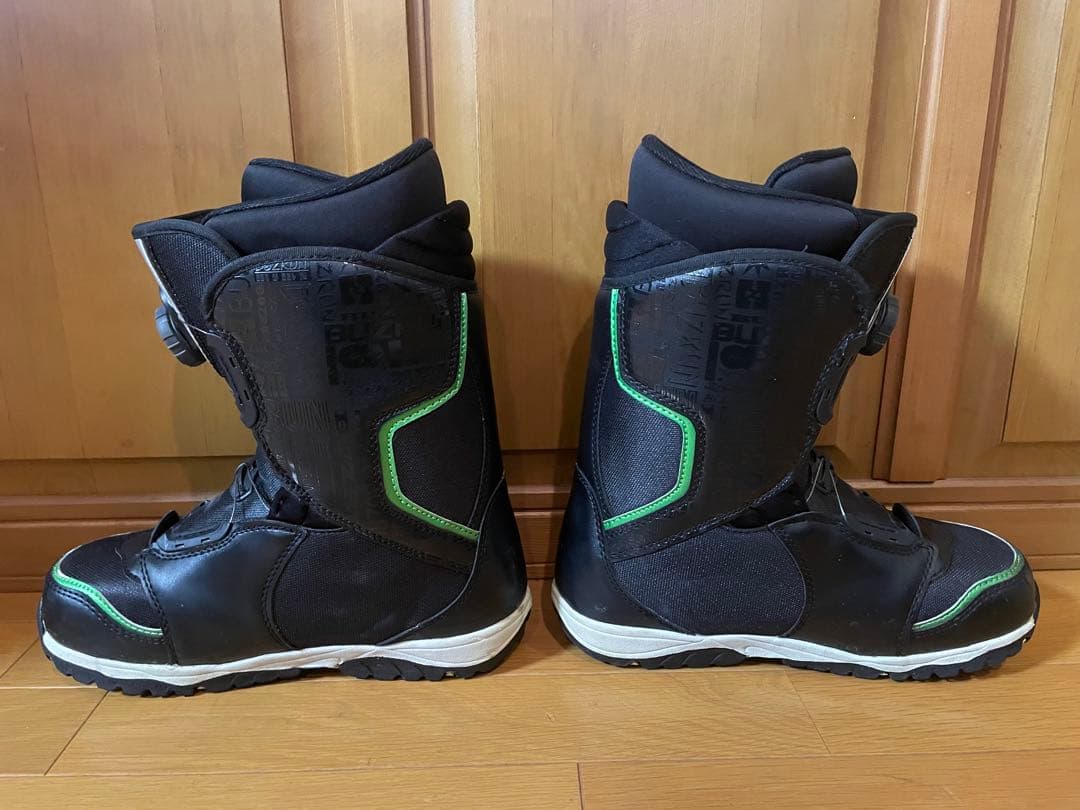 ★美品★BUZRUN スノーボードBOAブーツ ブラック/グリーン　26cm