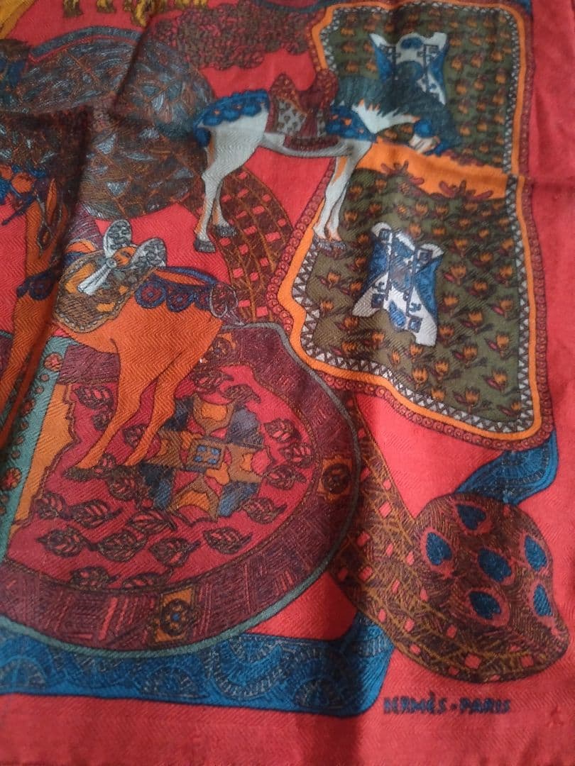 HERMES　エルメス　プチカレ　カシミアシルク　中古