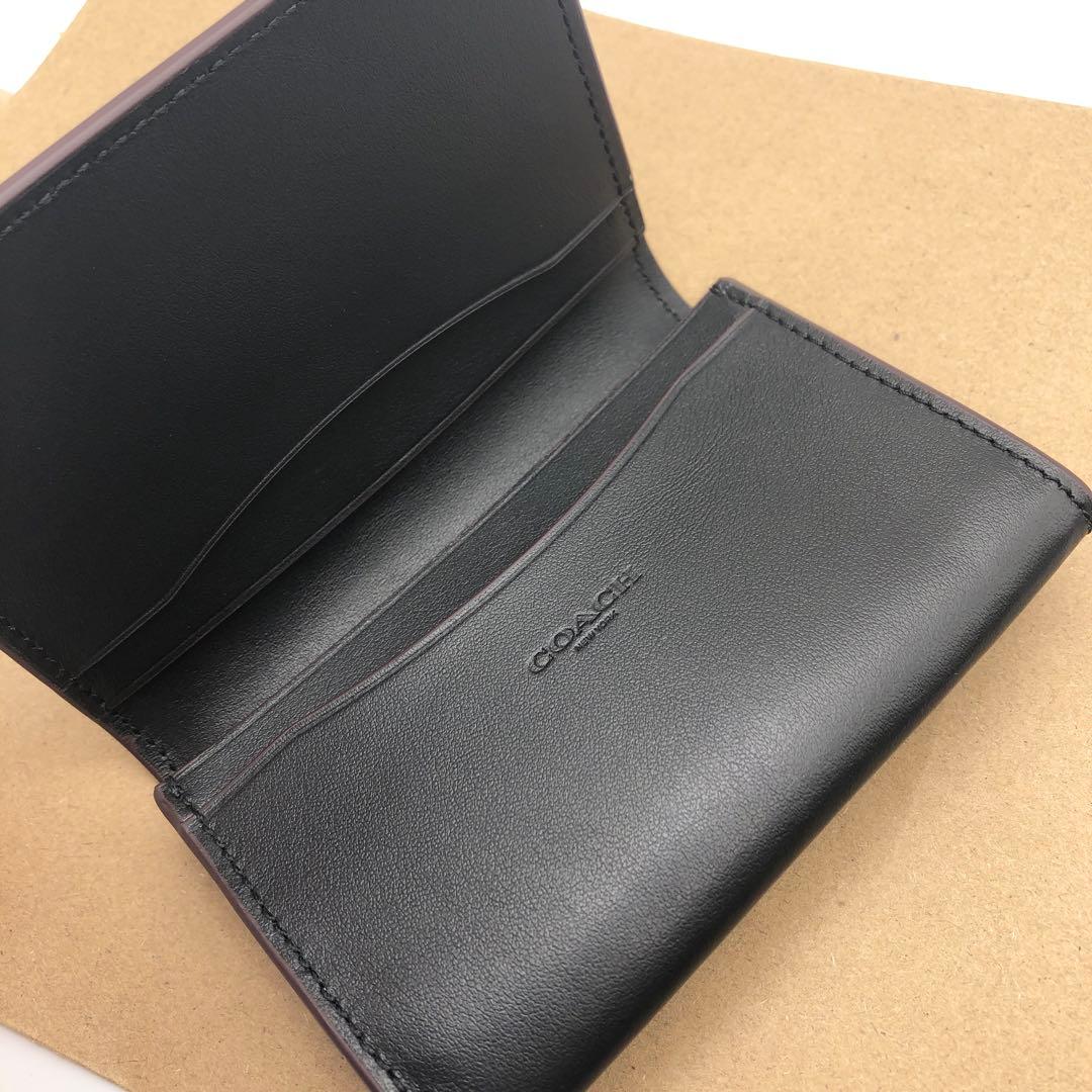 【COACH☆新品】☆ビジネス カードケース シグネチャー ☆名刺入れ☆レザー☆