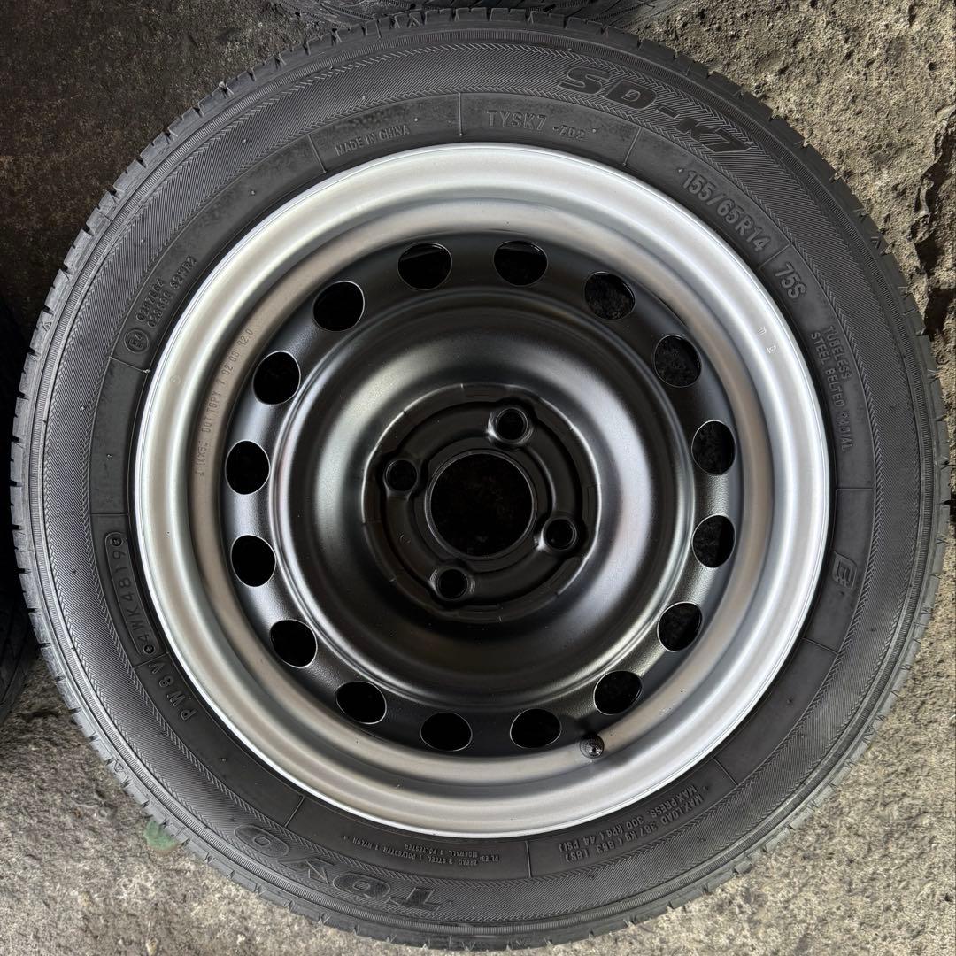 【バリ溝！】155/65R14 タイヤ ホイールセット TOYOタイヤ