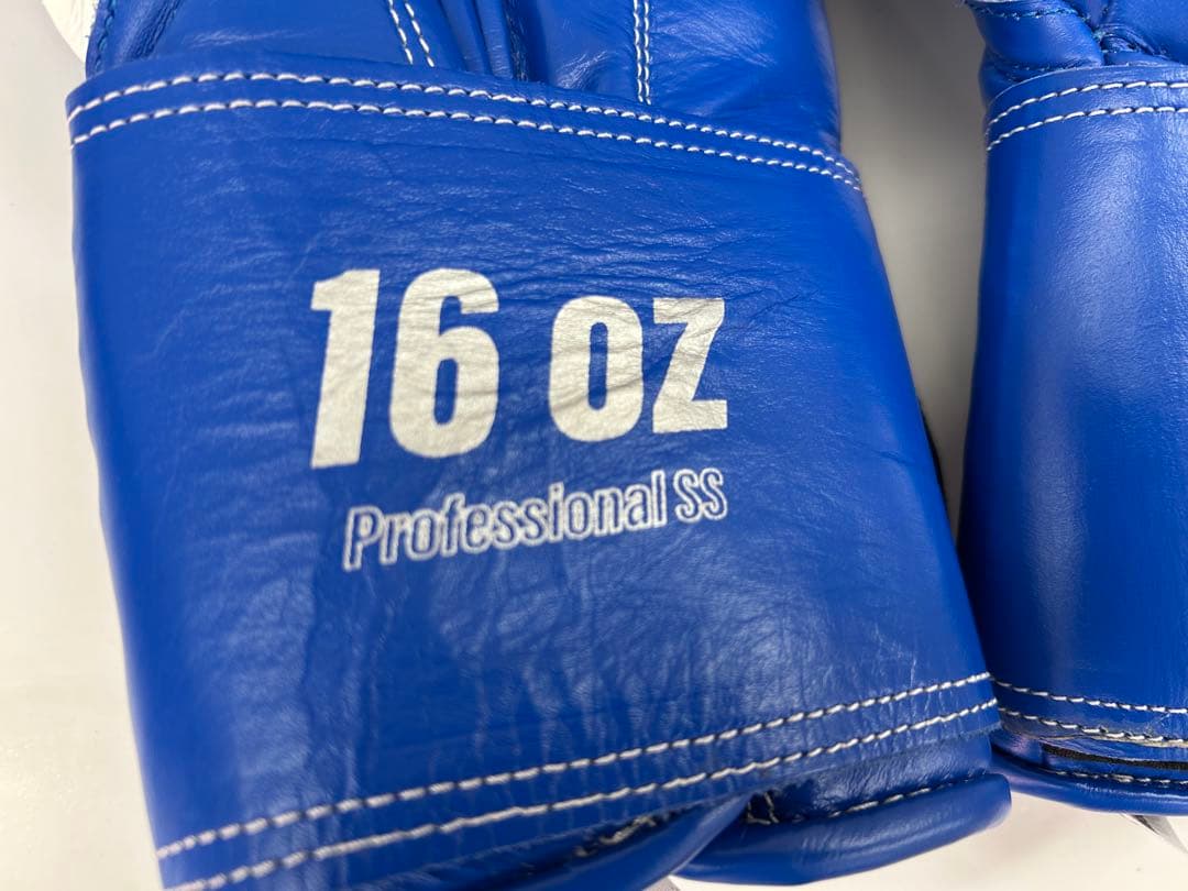 プライズリング　ボクシンググローブ　本革製　16oz 青