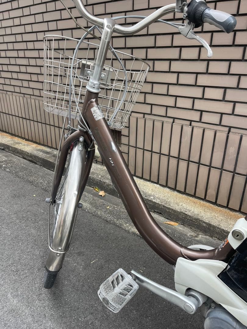 電動アシスト自転車 ブラウン 前カゴ付き