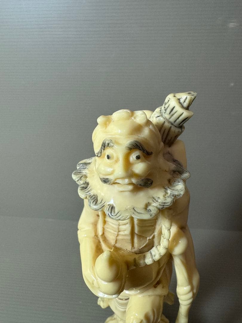 2875 根付　老人　置物　骨董品　時代物