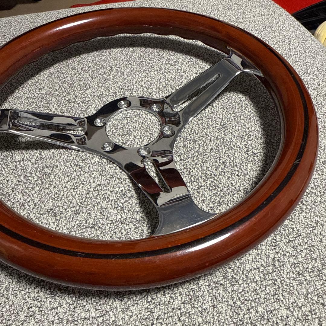 ウッド 3本スポーク ステアリング　ホイール 33パイ　旧車　ハンドル