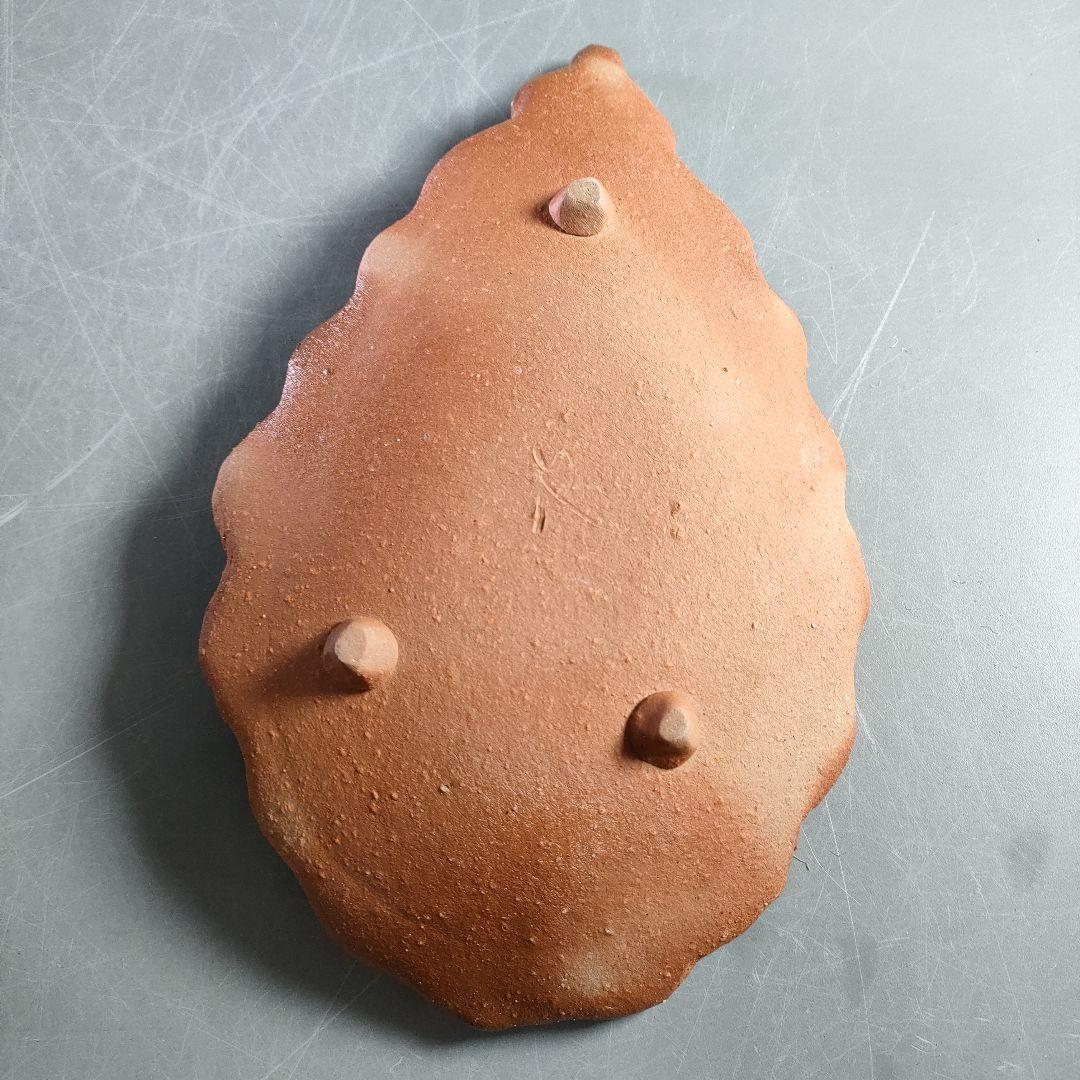 A868-3/備前焼/景山義天 造/葉皿/盛皿/銘々皿/5客/