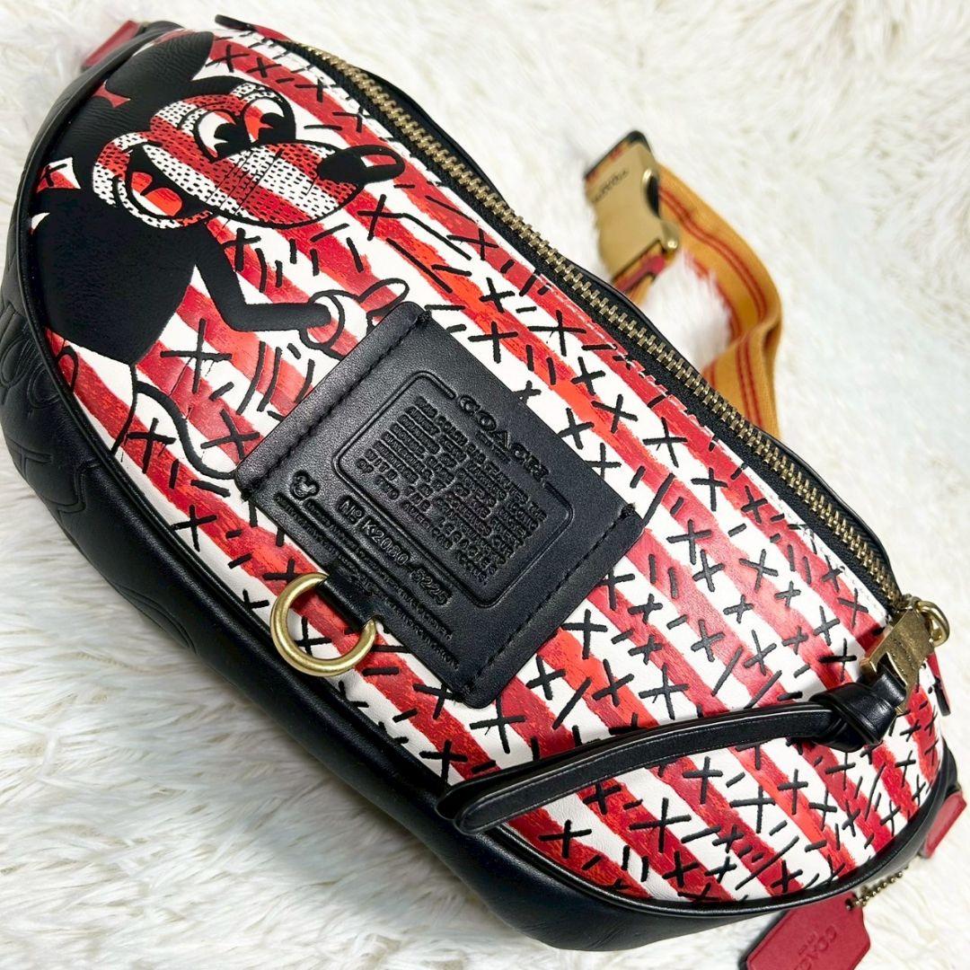 限定品/未使用級✨コーチ ディズニー ミッキー ボディバッグ 斜め掛け ボーダー