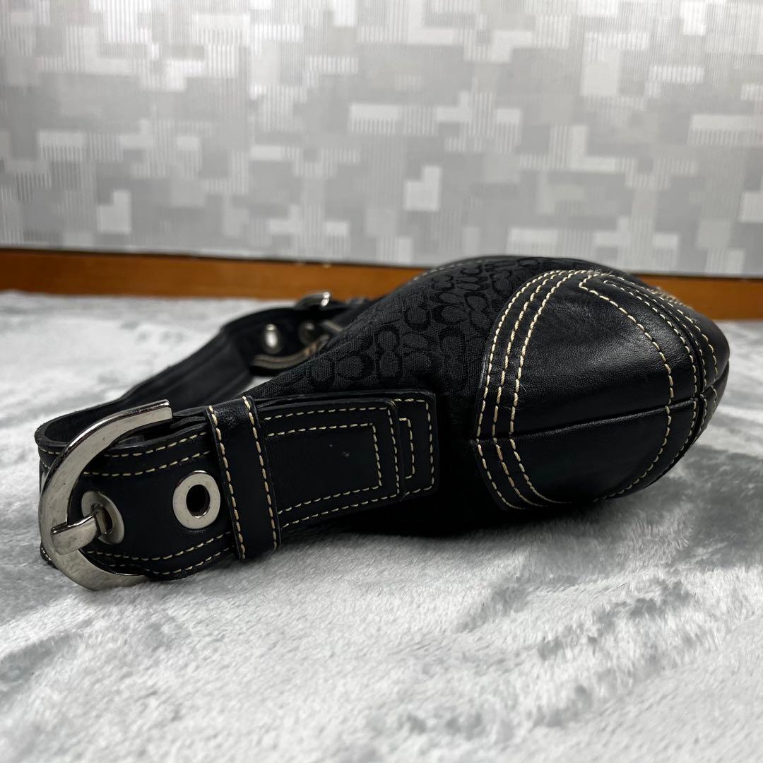 バッグ Coach Hobo Hand Bag Signature Black