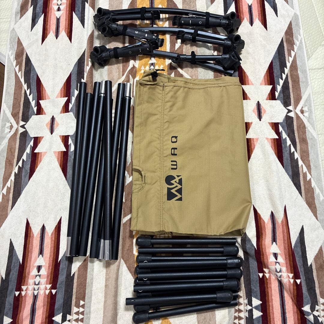 美品 WAQ ワック 2way フォールディングコット　TAN