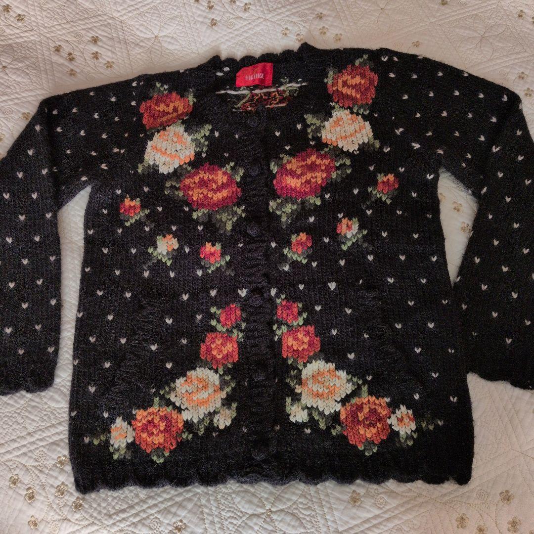 売り切り❗️最終価格から2,000円引きPINK HOUSE 薔薇のカーディガン