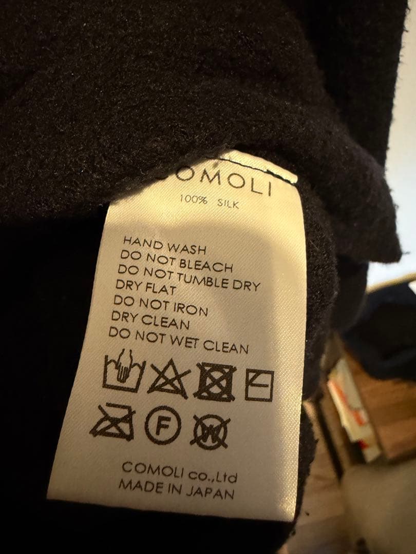 COMOLI 21AW シルクフリース長袖クルー navy 3