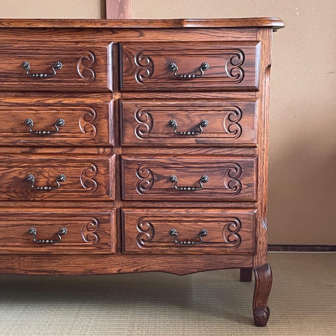 三越家具 ブルージュ／高級チェスト／高級家具・ルーマニア製・猫脚・オーク無垢材