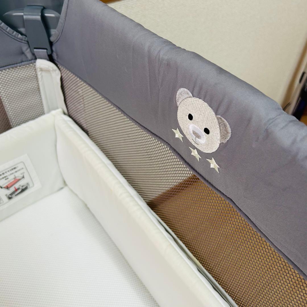 【良品】アップリカ ココネルエアーAB ベビーベッド グレーベアー Aprica