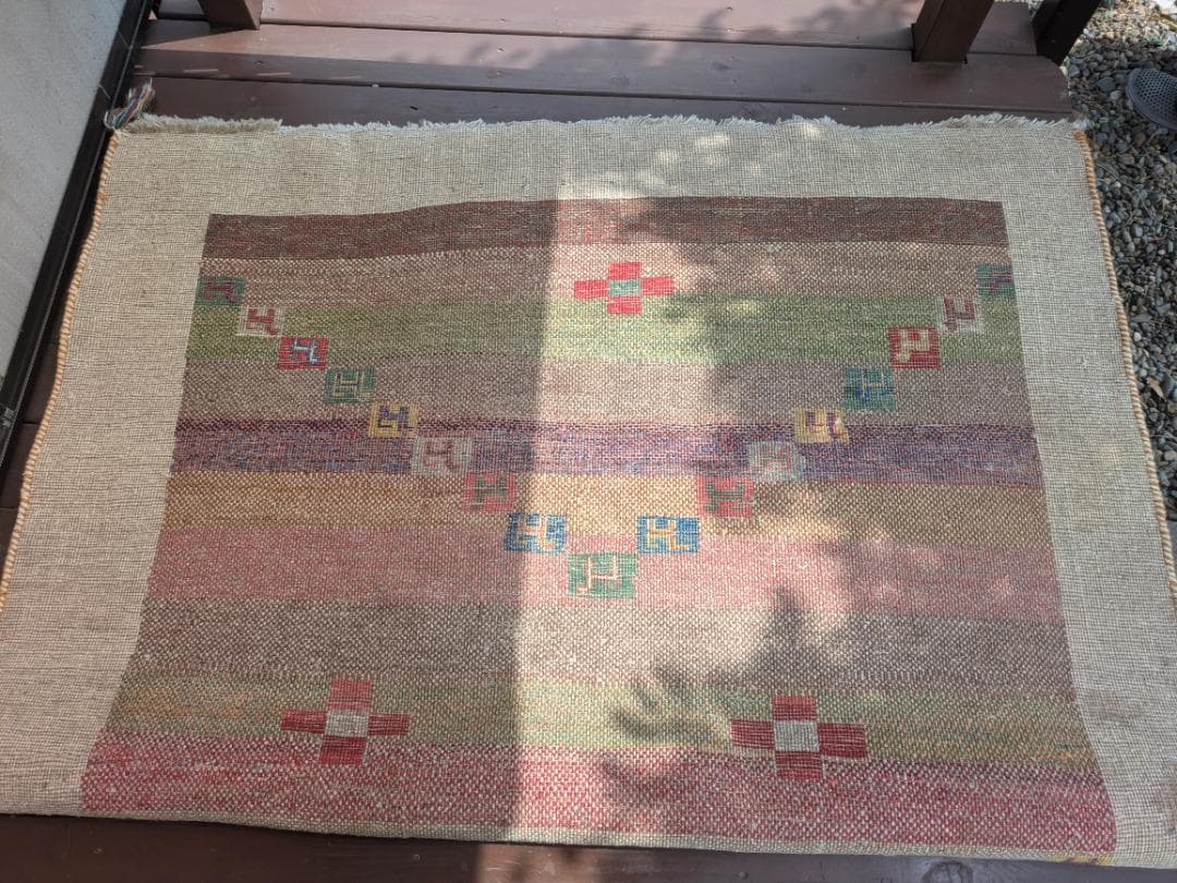 356　ギャッベ 絨毯　170×245㎝ 厚み約２㎝　ウール100％　ギャベ