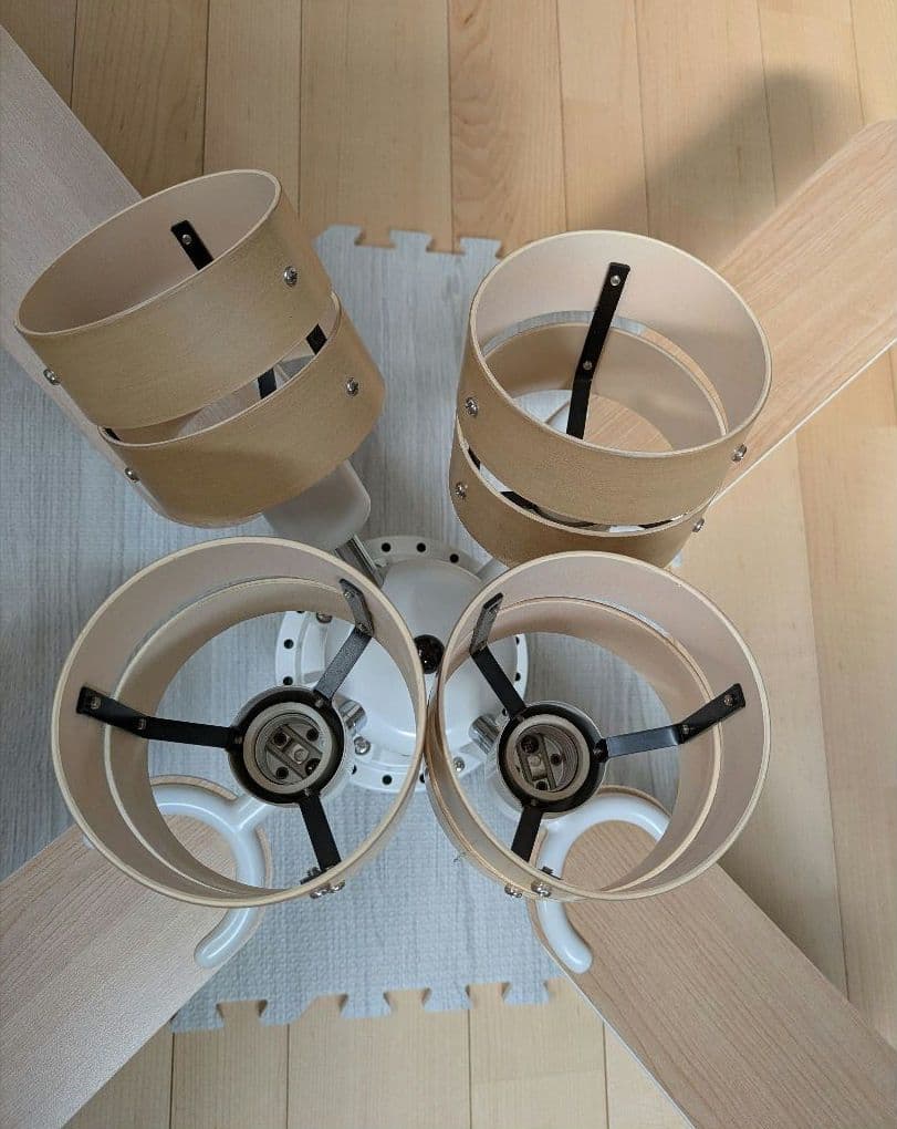 美品 シーリングライト シーリングファン リモコン付き LED対応 照明4灯