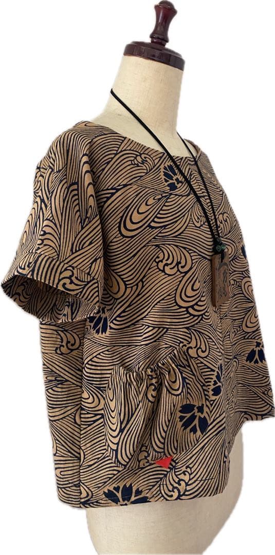 浴衣リメイク　チュニック　ワイドパンツセットアップ