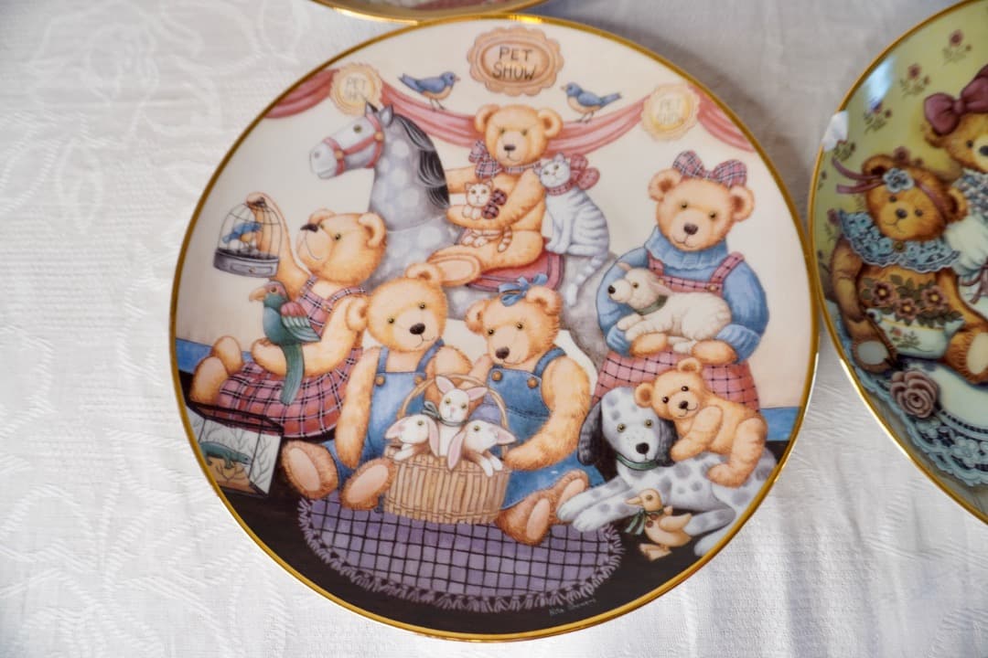Franklin Mint テディベア 絵皿 4枚セット コレクションプレート