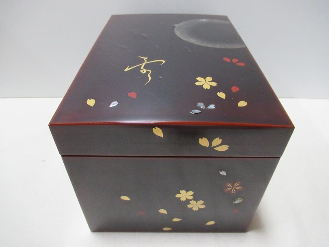 つ　蒔絵茶箱雪月花　中の道具皆揃　山中漆器　佐々木幸雪作　共箱