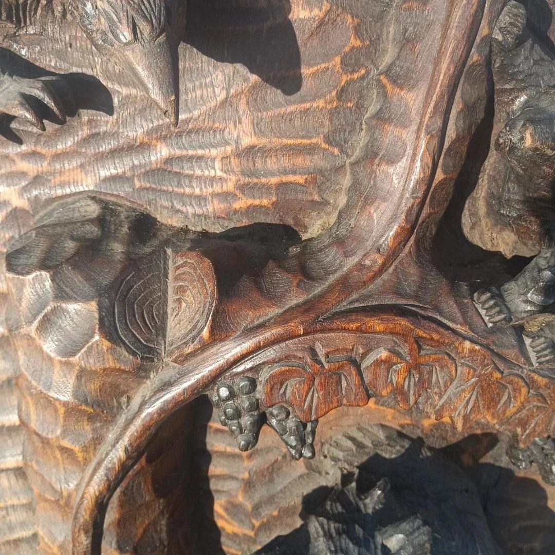 w*a様 ６０９２）木彫りの熊　丸太　天然木　壁掛け？