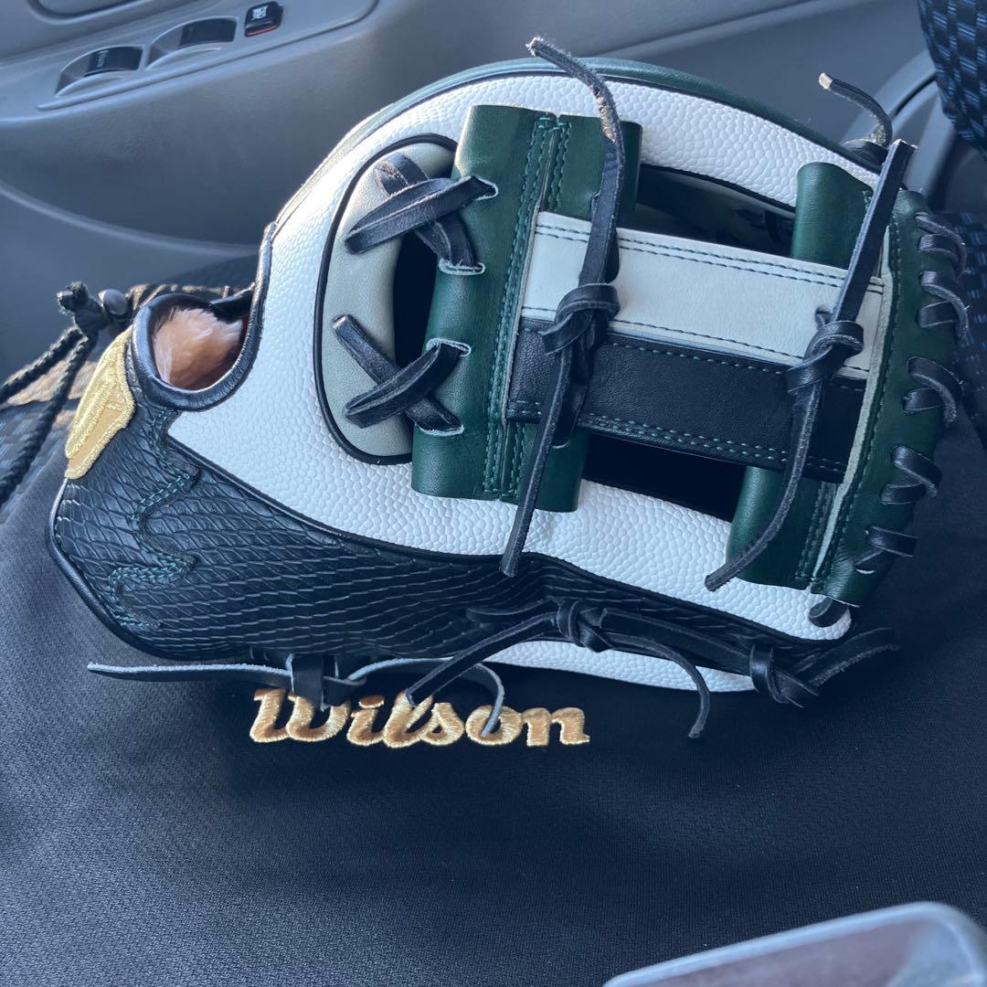 Wilson 軟式グローブ ホワイト/ブラック/グリーン