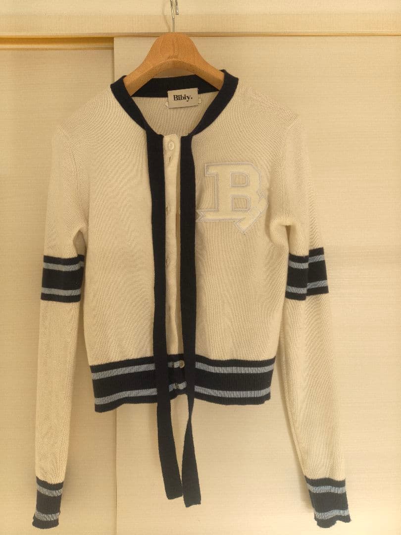 bibiy B. CLUB TIE CARDIGAN ホワイト 限定