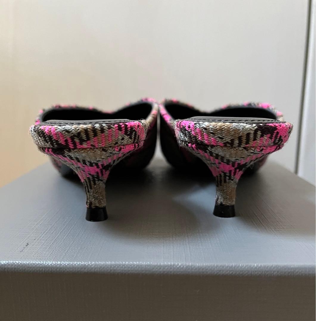 バレンシアガ　ミュール　チェック柄　35サイズ