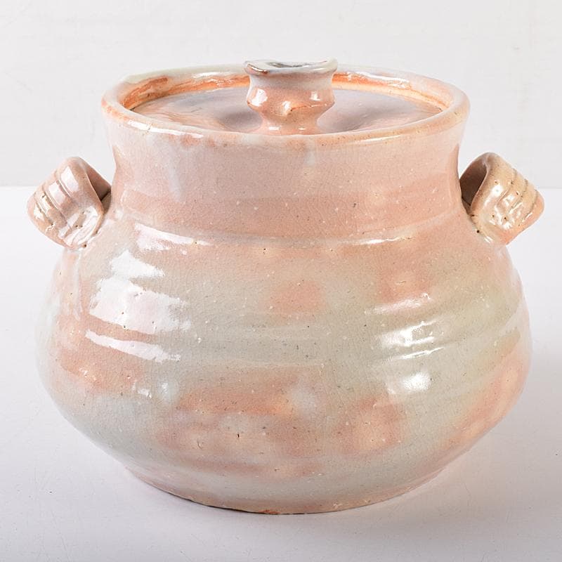 茶道具　萩焼　十代　三輪休雪作　水指　共布共箱　M　R7990B