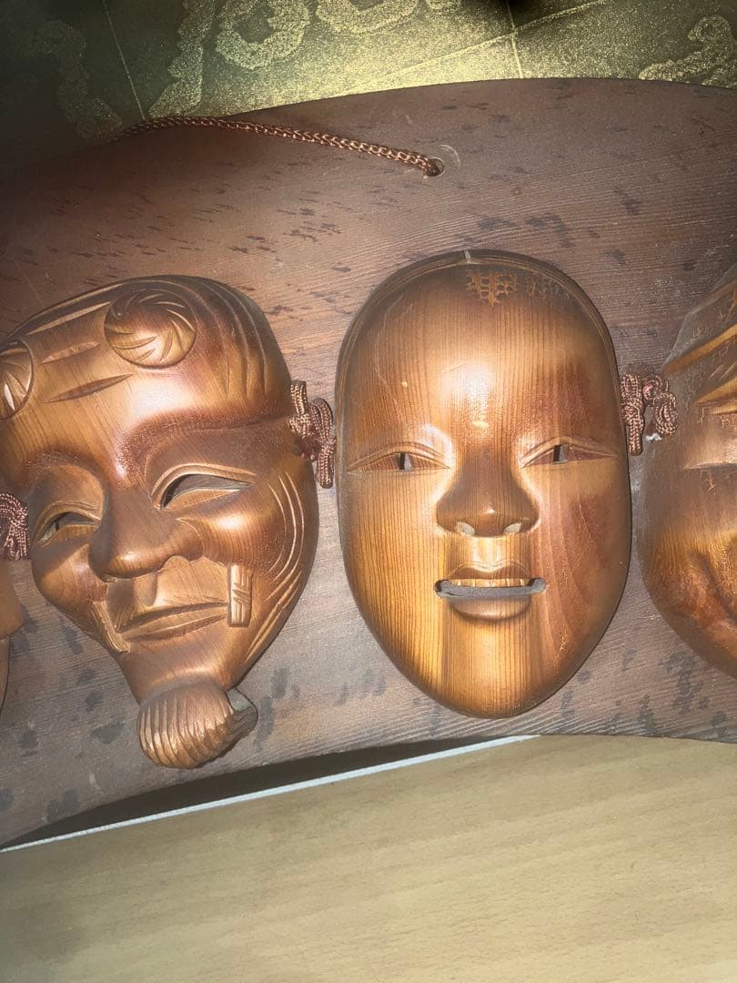 《超特級開運》5面の幸運もたらす木彫りのお面　縁起物　曰く付き　金運　財運　呪物