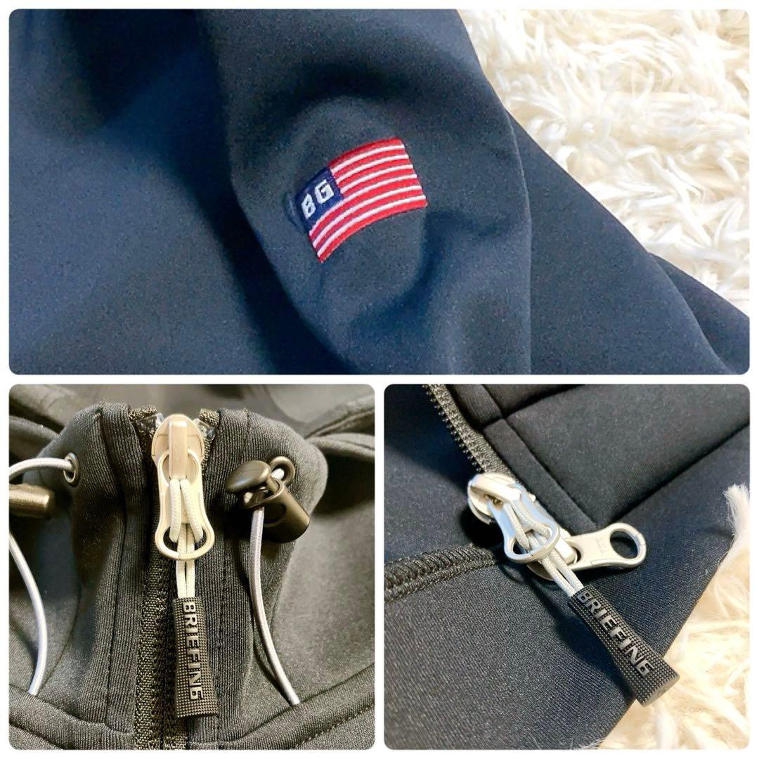【超美品】BRIEFING GOLF　パックロゴパーカー　ブラック　星条旗刺繍M